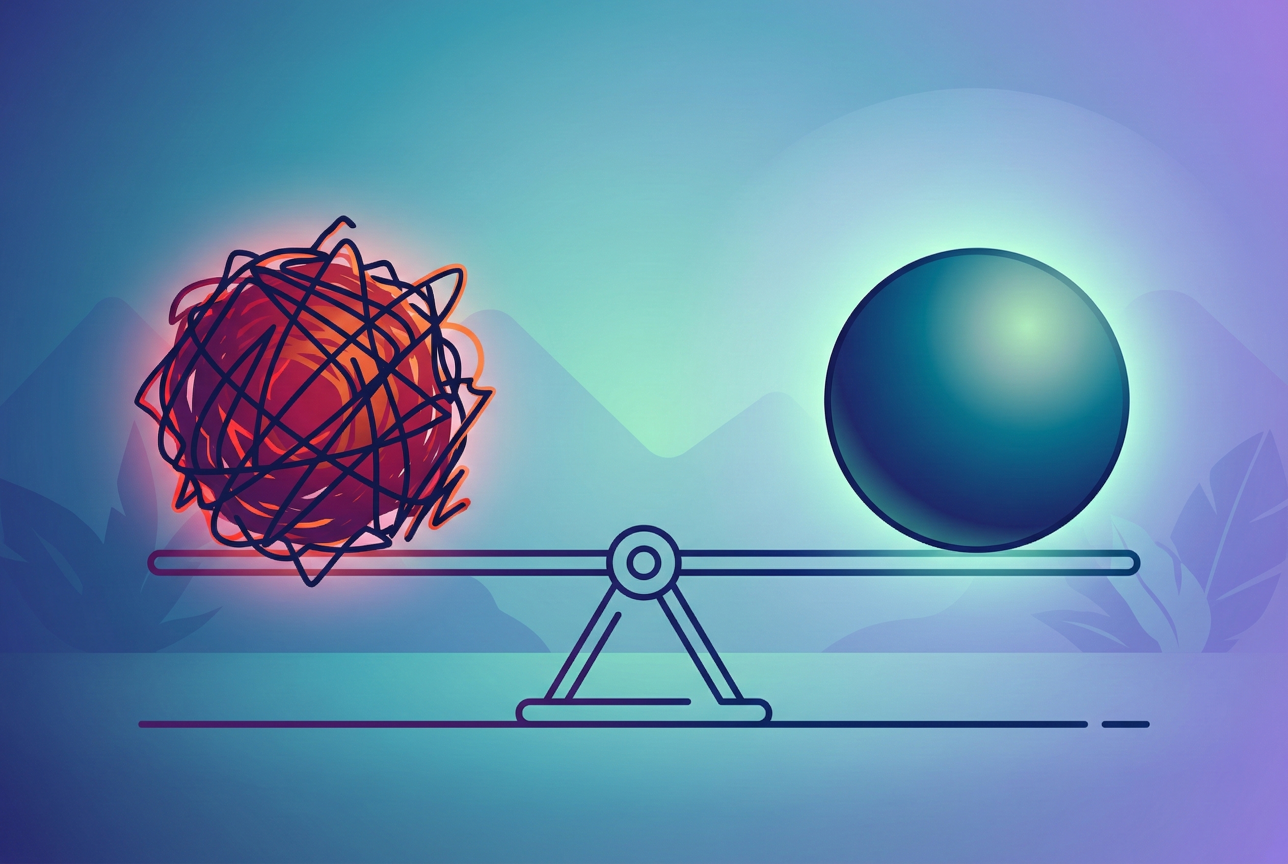 See-saw comparing THC chaos vs CBD calm